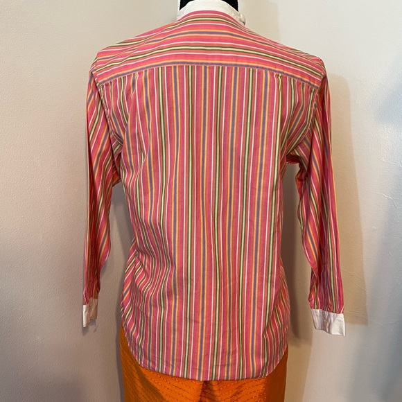 Vintage 90s GAP Striped Long Sleeve Button Up Shirt Women’s Cotton Sz L Preppy - Picture 5 of 9
